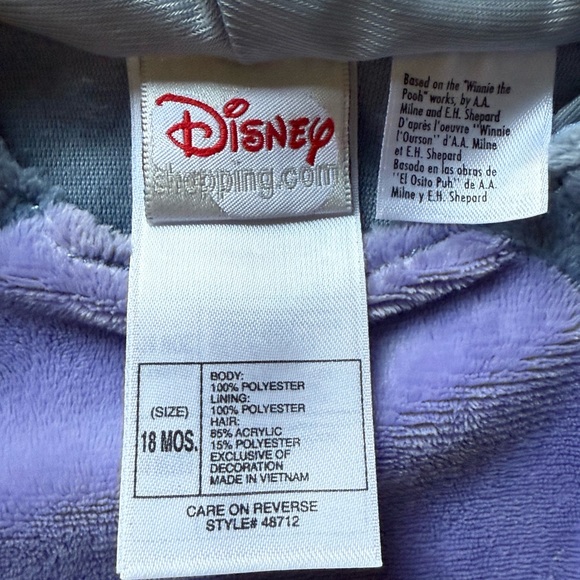 RARE-Eeyore Toddler Costume 18 Months Disney Winnie The Pooh - Picture 3 of 6
